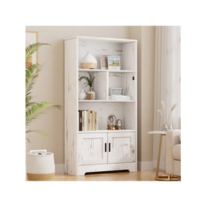 Ourlova 3-Tier Bibliothèque - 57,8'' Tall Bibliothèque en bois Display Racks Table de rangement ouverte. Unique rack de livre. Grande plate-forme de livre moderne pour chambre. Salon. Bureau - blanc