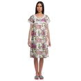 thumbnail image 1 of Moomaya Short Sleeve Nightdress For Ladies Printed Button Placket Nightwear, 1 of 4