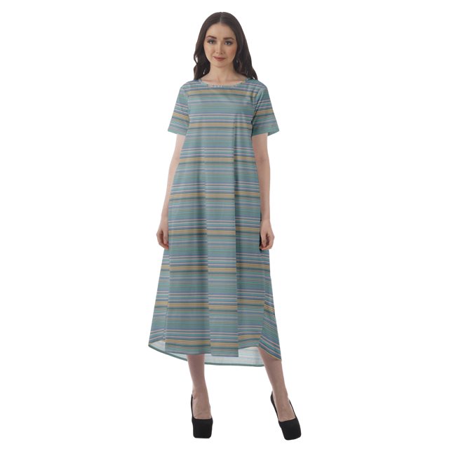 Moomaya Tenues d'Été Femmes Coton Flex Imprimées Robes Décontractées