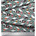 thumbnail image 3 of Soimoi Polyester Crepe Fabric Geometric & Dogs Patchwork Printed Fabric 1 Yard 42 Inch Wide, 3 of 3