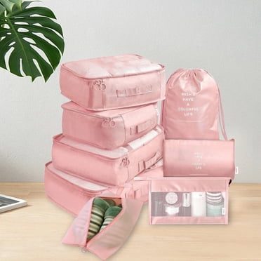 LSLJS Cubes d'Emballage 8 Ensembles Organisateurs de Bagages de Voyage Incluant Sac de Rangement pour Chaussures Pochettes d'Emballage Pratiques pour Voyageurs, Boîtes de Rangement