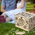 thumbnail image 4 of MesaSe DIY Rustic Wedding Card Box with Lock and Card Sign Wooden Gift Card Box Money Box for Reception Wedding Anniversary Baby Shower Birthday Graduation Party, 4 of 6