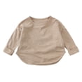 thumbnail image 1 of RXIRUCGD T-Shirt à Manches Longues à Col Rond pour Enfants Hommes et Femmes ( Kaki, Taille : 130 ), 1 of 2