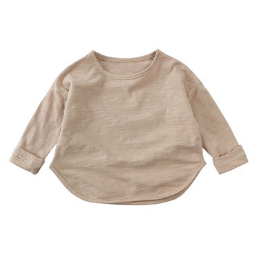 YUTK Vêtements pour Tout-Petits pour Filles en Liquidation Enfants Hommes et Femmes Manches Longues Col Rond Hauts Chemise Kaki