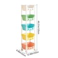 thumbnail image 2 of Eoozwa 5-Tier Plastic Rolling Utility Cart with Handle, Multi-Functional Storage Trolley for Office, Living Room, Kitchen, Movable Storage Organizer with Wheels, 2 of 6