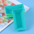 thumbnail image 2 of 8 Pcs Random Silicone Cupcake Moulds Square Muffin Moulds Cupcake Cups Non-Stick Heat Resistant Baking Molds for Home Cafe Random Color, 2 of 6