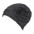 thumbnail image 1 of Abbracc For Ladies Solid Elastic Flower Hat Turban Chemo Cancer Hair Loss Cap Head Wrap dark grey, 1 of 9