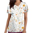 thumbnail image 1 of Pisexur Womens Scrub Tops Boasting Colorful Floral Prints Along With Short Sleeve Scrub Tops Suitable for Nursing Uniforms With Convenient Pockets, 1 of 4