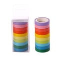 thumbnail image 1 of 10 Rouleaux de Ruban de Masquage Coloré, Ensemble de Ruban Washi Pastel Arc-en-Ciel, Rubans Washi Colorés 10 mm Inscriptibles pour Peinture, Design de Scrapbooking DIY, Largeur 0,39 Pouces, 1 of 5