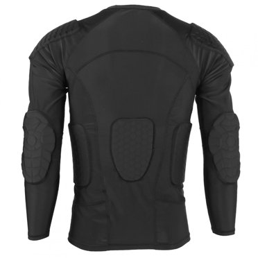 Protection Épaisse Anti-Collision pour Poitrine Collants de Sport à Manches Longues pour Football Basketball Ski Entraînement Équipement de Protection Noir