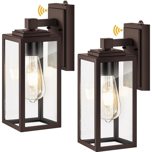 VIANIS 2 Pack Oil Rubbed Bronze Outdoor Lights Wall Mount, Dusk to Dawn Wall Lights for House Outside, Aluminium Modern Porch Lights Sconce, ORB Exterior Lantern Fixture with Waterproof, Anti-Rust