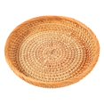 thumbnail image 3 of Thinsony Wicker Woven Round Snack Fruit Bowl Rattan Food Organizer Tray 22x4cm 1Set, 3 of 6