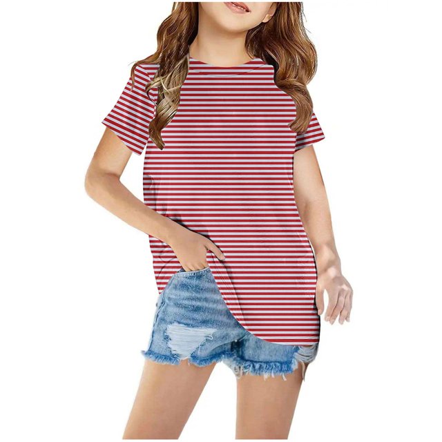 MeetoTime T-Shirt Graphique à Manches Courtes pour Enfants Tee Décontracté à Col Rond Haut pour Bébés Garçons Filles 3-12 Ans