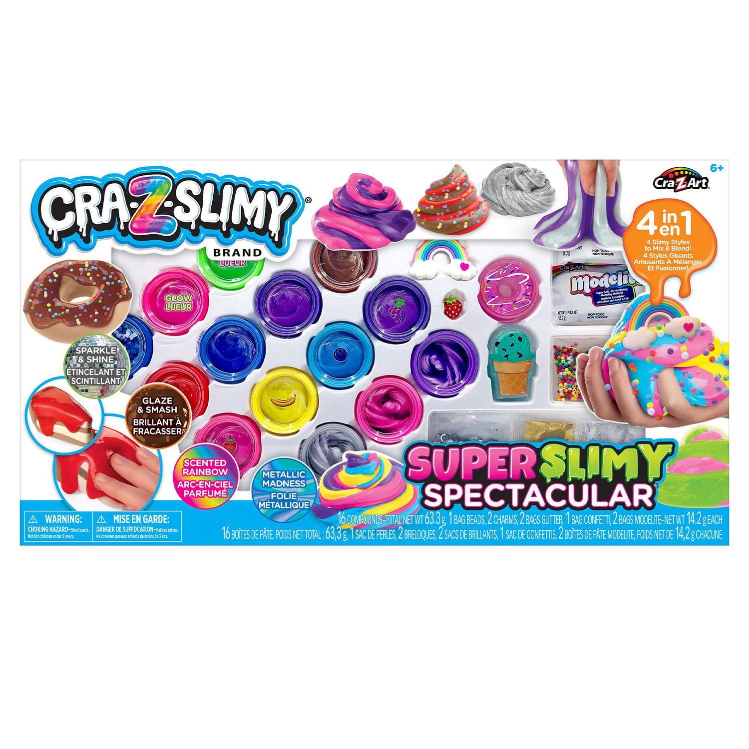 ジームスシルキー Cra-Z-Slimy 4 in 1 Super Slimy Spectacular, Scented Slime for Kids