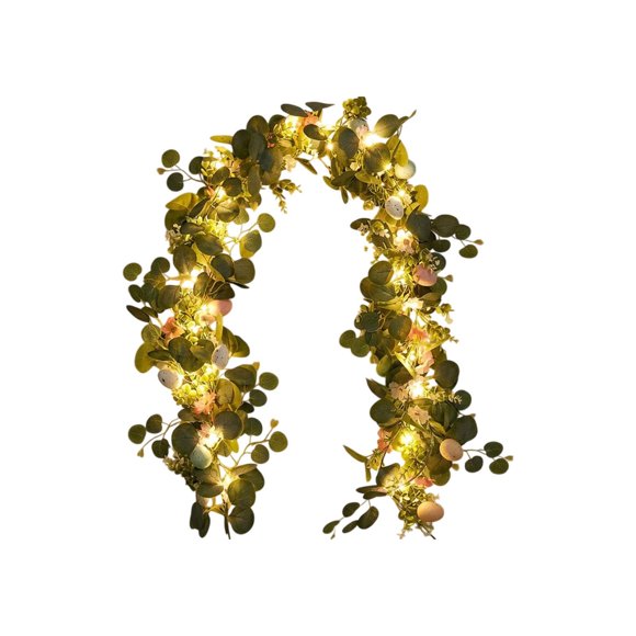 Guirlande Florale de Printemps avec Lumières Blanc Chaud, Vigne Lumineuse de Pâques pour Porte, Fonction à Piles et Minuterie pour Déco Intérieure et Extérieure 66.93 Po 0.56 Lb