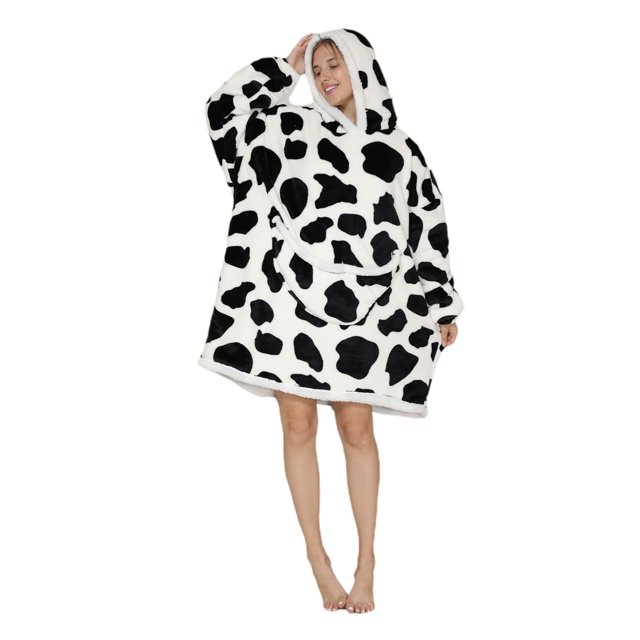 Faithtur Universal Warm Hooded Sweater Fashion Printing Mink Wool Home Clothes