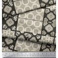 thumbnail image 2 of Soimoi Velvet Fabric Check & Quatrefoil Patchwork Printed Craft Fabric by the Yard 58 Inch Wide, 2 of 3