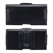 Unique Bargains Phone Belt Holder Case for 4.7' Cell Phones, Horizontal Leather Phone Belt Pouch, Black 5.6'x2.8'x0.5'