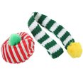 thumbnail image 4 of Pet Scarf Kit, Adorable Skin Friendly Easy To Wear Dog Hat And Scarf Set Lovely Striped Shape  For Christmas, 4 of 8