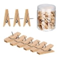 thumbnail image 1 of simhoa Unpainted Wooden Clips Decorative Paper Photo DIY Push Pins Peg Tacks Thumbtacks 100pcs, 1 of 6