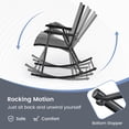 thumbnail image 2 of Gymax 4pcs Patio Folding Rocking Chair Heavy-Duty Metal Frame Rockers Outdoor Gray, 2 of 4