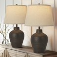 thumbnail image 1 of "Farmhouse Rustic Table Lamps Set of 2 for Bedroom Living Room End Table Dark Br, 1 of 5