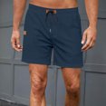 thumbnail image 4 of EOYWHK Mens Workout Shorts Cotton Linen Athletic Gym Shorts Elastic Waist Drawstring with Pockets, 4 of 8