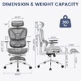 thumbnail image 4 of Ourlova Ergonomic Mesh Office Chair with Footrest Adjustable Lumbar Support High Back Tilt Desk Chair, 4 of 6