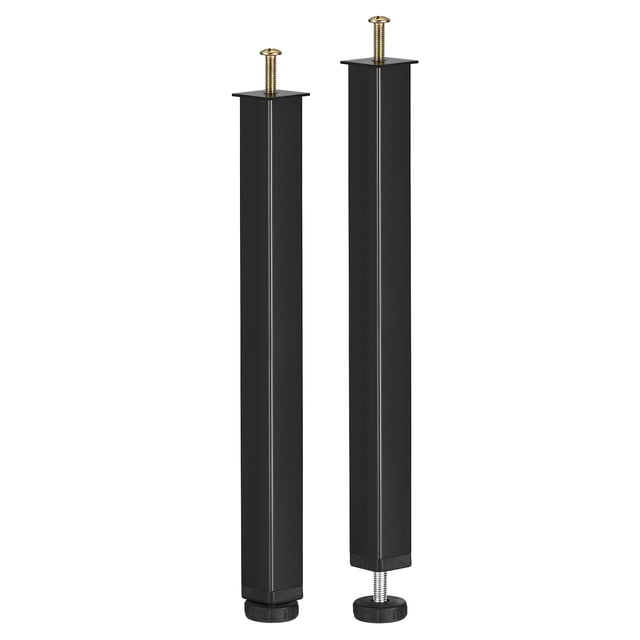 Unique Bargains 2 Pack Adjustable Height Bed Frame Support Legs(350mm-385mm/13.8'-15.2'), Black