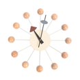 thumbnail image 3 of Elodie Round Ball Wall Clock Quiet Mid Century for Living Room Kitchen Decor Clocks Wood Color Ball, 3 of 8