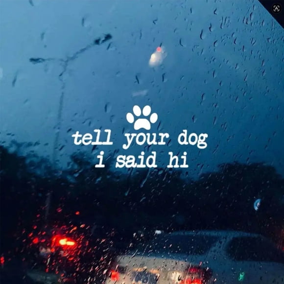 10 Pcs Tell Your Dog I Said Hi Paw Print Car Decal Stickers, Funny Pet Themed Vinyl Window Decals, Waterproof Removable Auto Bumper Decor for Truck Suv Laptop Water Bottle Decor