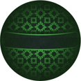 thumbnail image 1 of Ahgly Tapis Rond Lavable en Machine Intérieur Transitionnel Vert Émeraude Profond, 5 Pieds Rond, 1 of 7