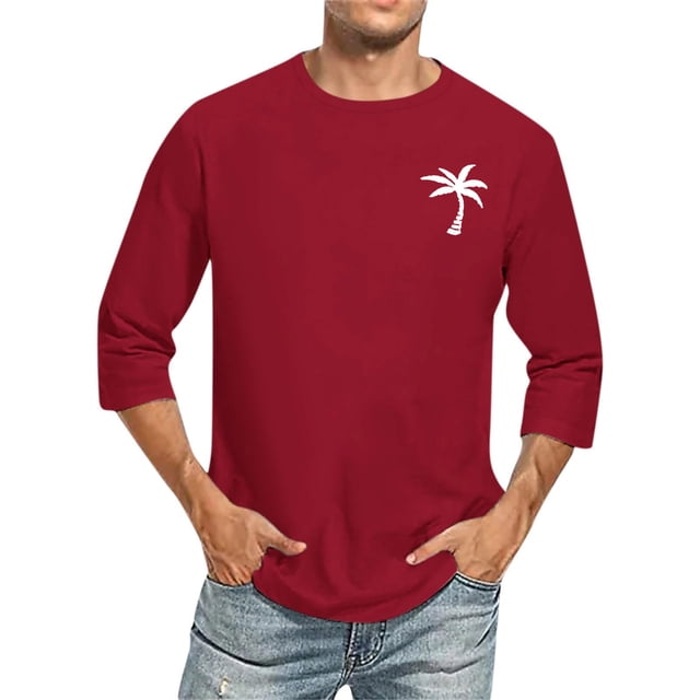 Birdeem Chemises pour Hommes Hommes Imprimé Col Rond Décontracté Mode Manches Courtes Blouses Col Rond Chemises