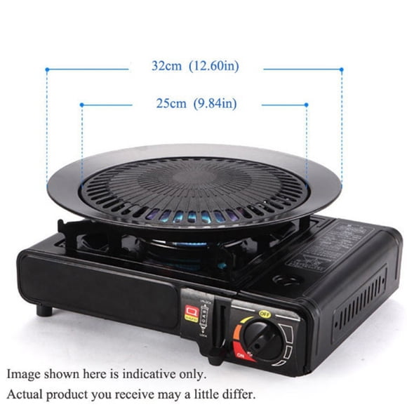 BKBP Clearance! Korean BBQ Grill Korean Style BBQ Grill Plate Round Nonstick Iron Household Barbecue Pan Roasting Grill Pan with Outer Pan and Inner Pan for Indoor Outdoor Home Camping