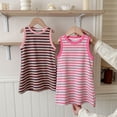 thumbnail image 1 of JDQJBZ Girls Sleeveless Dress Striped Print Tank Style Casual Summer Outfit, 1 of 5