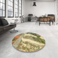 thumbnail image 4 of Ahgly Company Tapis d'Intérieur Lavable en Machine Carré Abstrait Brun Gingembre Vert, 4 Pieds Carré, 4 of 7
