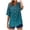 Mint Green, variant on Women's Loose Button Down Shirts Trendy Summer Half Sleeve Tops V Neck Vintage Printed Blouse Plus Size Tees