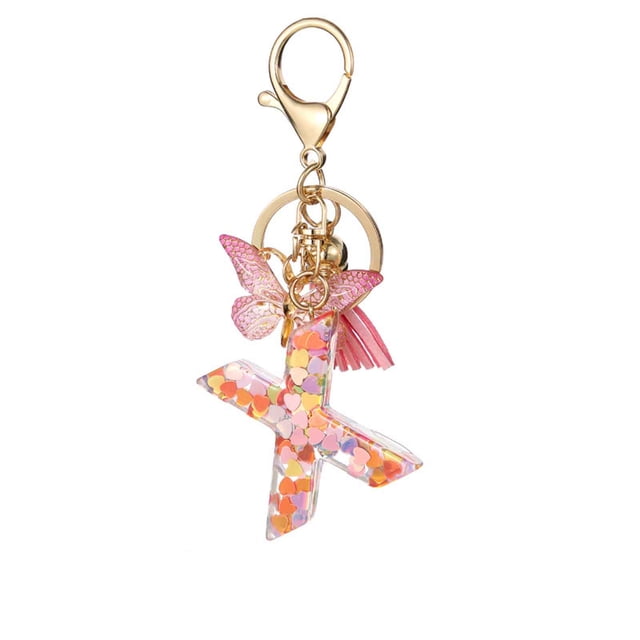 TopLLC New English Letter Keychain Hanger Car Keychain Bag Accessories Suspension components