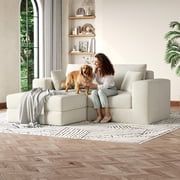 Modern Modular Sectional Cloud Sofa, Boneless Design with Non-Slip Base & l-Shape Chaise. a Deep Seat Sleeper Sofa for Customizable Spaces, Featuring No Assembly & Plush Comfort