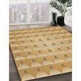 thumbnail image 3 of Ahgly Company Tapis Rond Lavable en Machine Intérieur Transitionnel Jaune Orange, 8 Pieds Rond, 3 of 7