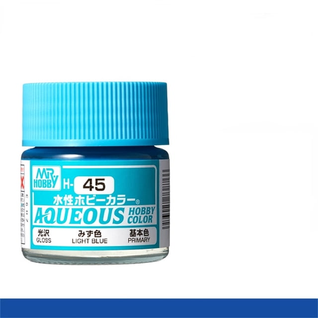 Mr. Hobby Aqueous H45 Gloss Light Blue Acrylic Paint 10ml for Scale Models & Miniatures