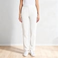 thumbnail image 3 of RKSTN White Womens Scrub Pants Solid Color Mid Rise Stretch Waistband Lightweight Pull on Scrubs Pant with Multiple Pockets, 3 of 4