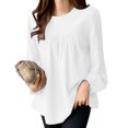 thumbnail image 2 of Timegard Womens Plus Size Tops Crew Neck Long Sleeve Ruched Comfy Tee Shirts Fall Casual Loose Tops, 2 of 4