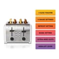thumbnail image 4 of Kenmore 4-Slice Stainless Steel Toaster, Silver & Grey, Extra Wide Slots, Bagel & Defrost Functions, 4 of 9