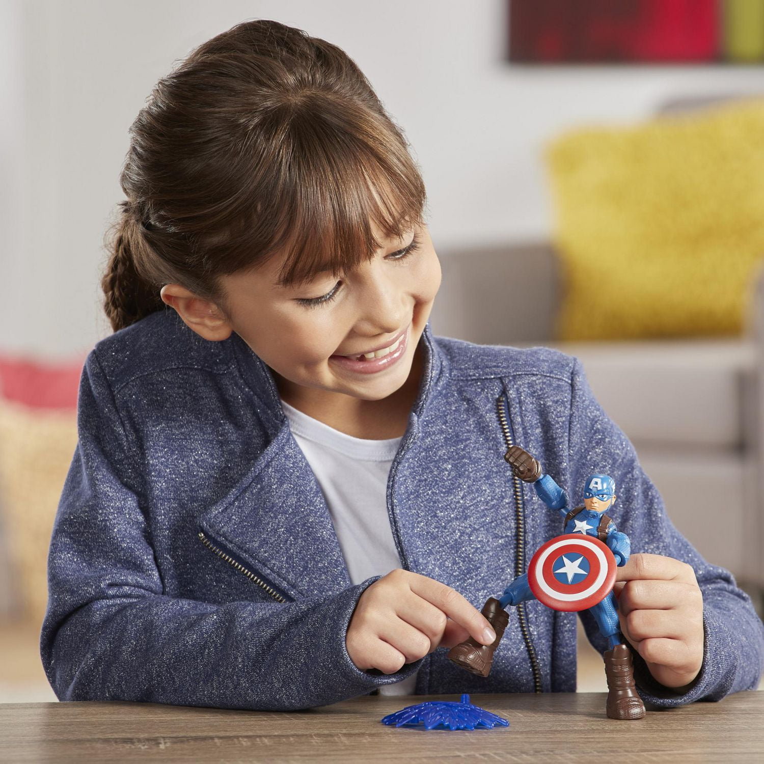 Marvel Avengers Bend and Flex  - Figurine articulée Captain America de 15 cm flexible, incluant accessoire, pour enfants à partir de 6 ans