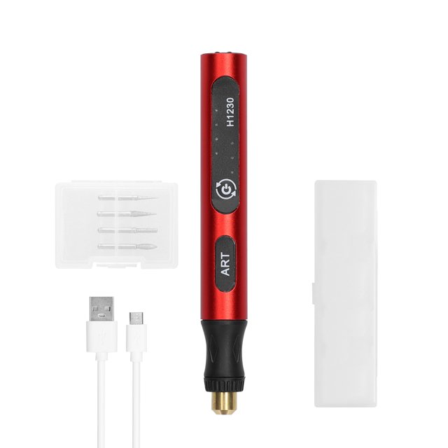 Stylo de Broyage Électrique Compact Machine de Polissage d'Art d'Ongles Lettrage Métal Gravé Dispositif de Broyage Rechargeable par USB 3 Vitesses Réglables