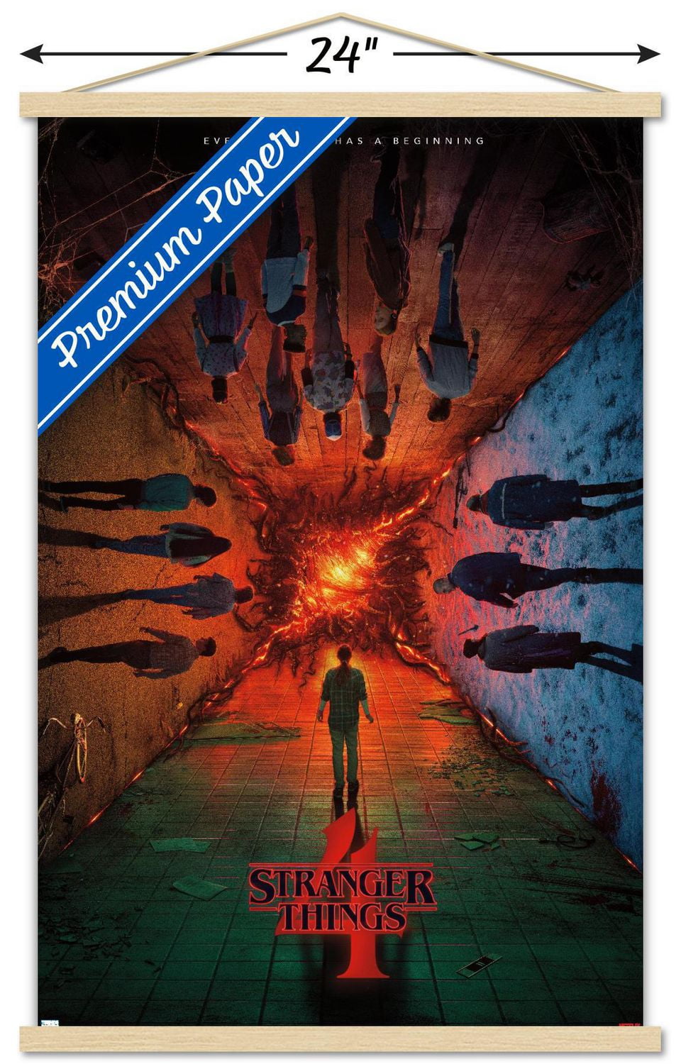 Netflix Stranger Things: Season 4 - Groupe Teaser Une Feuille 22,375" x 34" Affiche Murale avec Montures d'Affiche, par Trends International