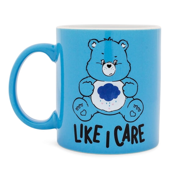 Silver Buffalo Care Bears Grumpy Bear Like I Care Ceramic Mug | Large Coffee Cup For Tea Espresso Cocoa | Holds 20 Ounces