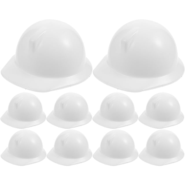 MOVTOTOP 10Pcs Miniature Hard Hat Decorative Imaginative Play Entertainment for Children Collectors