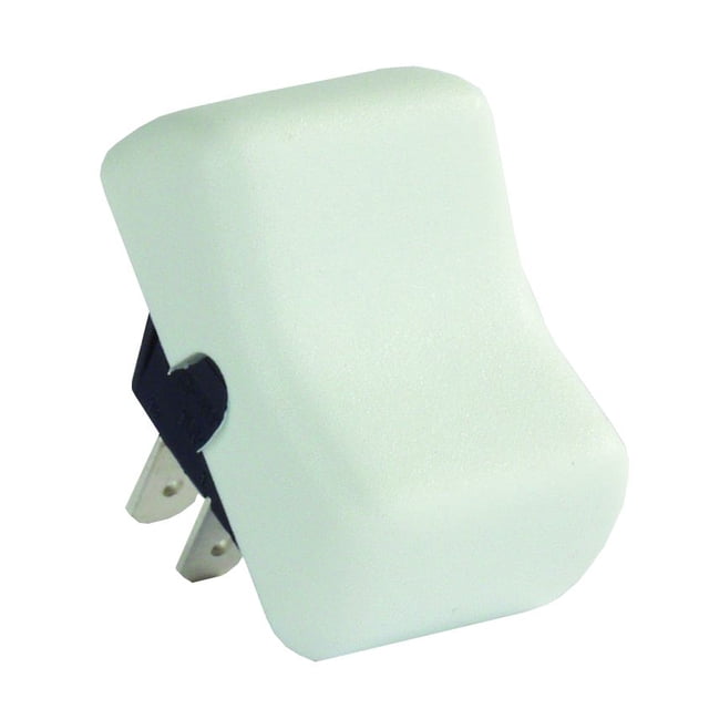 JR Interrupteur Multi-Usage 12035 Interrupteur Unique; Jeté Unique SPST; Rocker; 0.670 Pouce x 0.500 Pouce Découpe; 1.285 Pouce x 0.830 Pouce Interrupteur; Non-Éclairé; Blanc